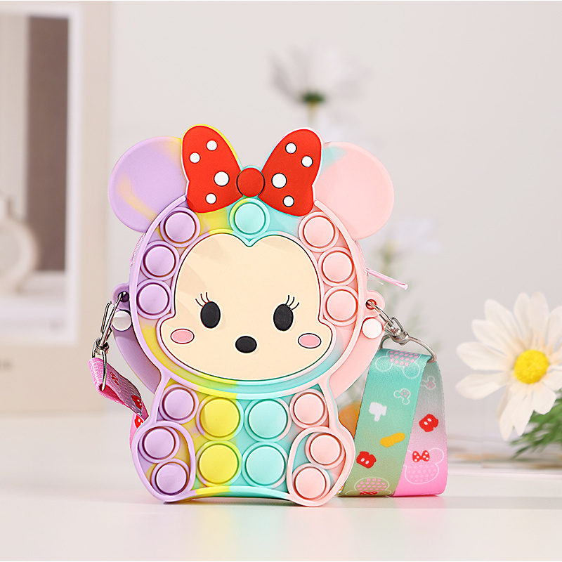 Factory Wholesale New Fashionable Exquisite Cartoon Animal Designs Popular Kids Silicone Shoulder Bag Silicone Bags