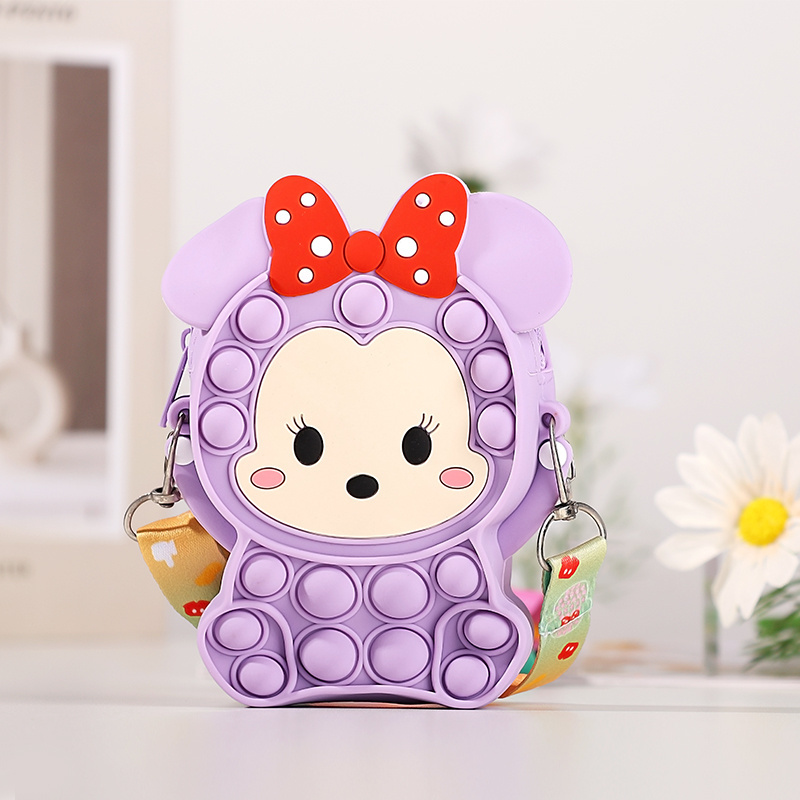 Factory Wholesale New Fashionable Exquisite Cartoon Animal Designs Popular Kids Silicone Shoulder Bag Silicone Bags