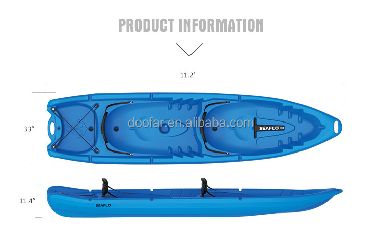 SEAFLO double plastic sea kayak Factory Price fisher kayak for Family Use for 4 person Good After sale Service Sit on top