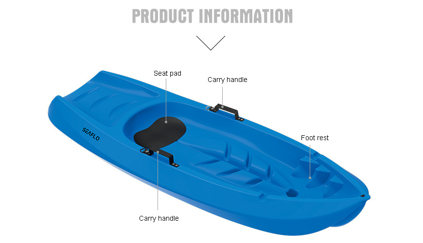 SEAFLO Lakes Rivers youth cheap Child friendly Single Sit-on-top kayak 6ft oem color label customised children's kayak for sale