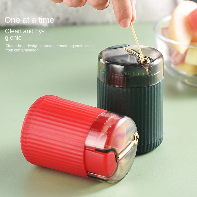 Household Living Room PP Plastic Toothpicks Holder Self-pressing Portable Automatic Pressing Toothpick Bottle Box Container