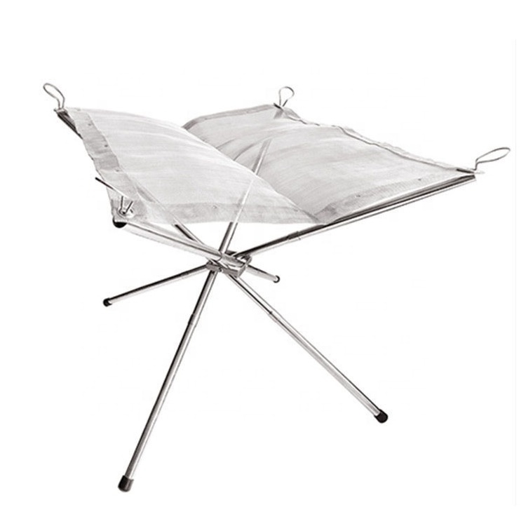 wholesale camping mini Foldable Stainless Steel Firewood Burning Stand Folding Burning Furnace Portable outdoor Fire Pit