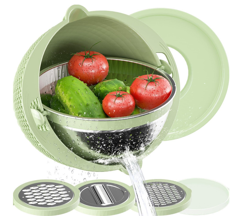 Hot Selling Original Design Multifunctional Double Layers Vegetable Fruit Washing Bowl for Kitchen Plastic Drain Basket