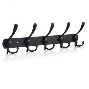 Black 6 Tri Hooks Bathroom bedroom metal Hanging wall-mounted coat Hooks standing coat rack