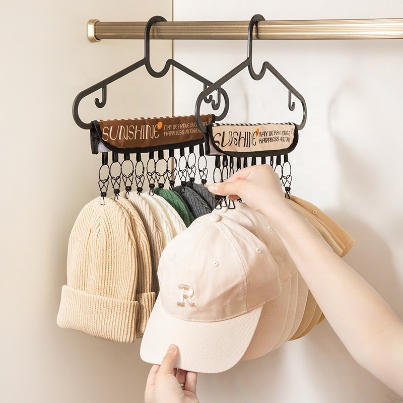 Hat Organizer Holder for Hanger 10 Stainless Steel Storage Hooks Hat Storage for Room & Closet display wall mounted hat rack