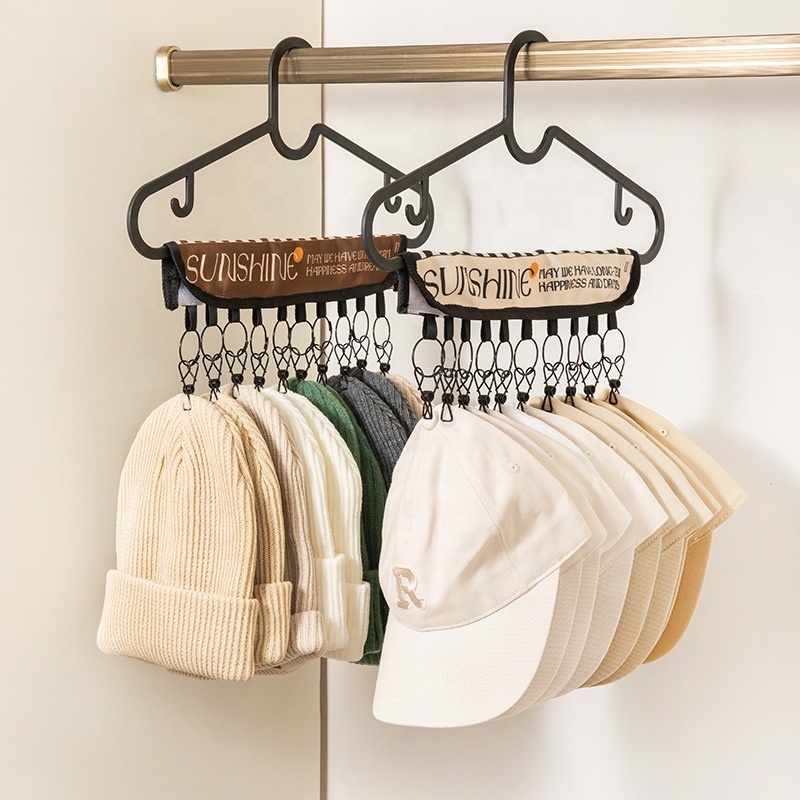 Hat Organizer Holder for Hanger 10 Stainless Steel Storage Hooks Hat Storage for Room & Closet display wall mounted hat rack