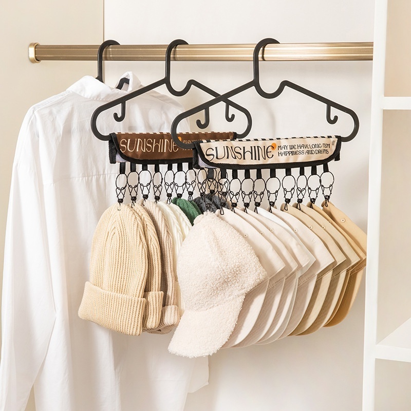 Hat Organizer Holder for Hanger 10 Stainless Steel Storage Hooks Hat Storage for Room & Closet display wall mounted hat rack