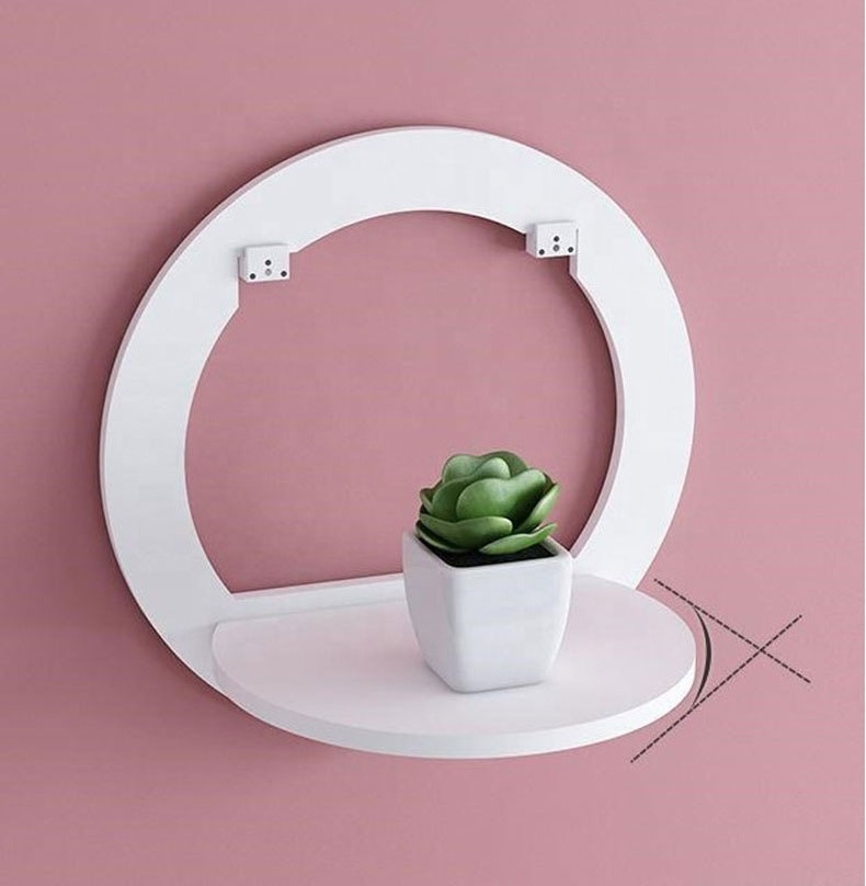 Wall-Mounted TV Background Hanger Bedroom Balcony Bedside Wall Decoration Flower Pot Stand Storage Rack Punch-free Wall Shelf