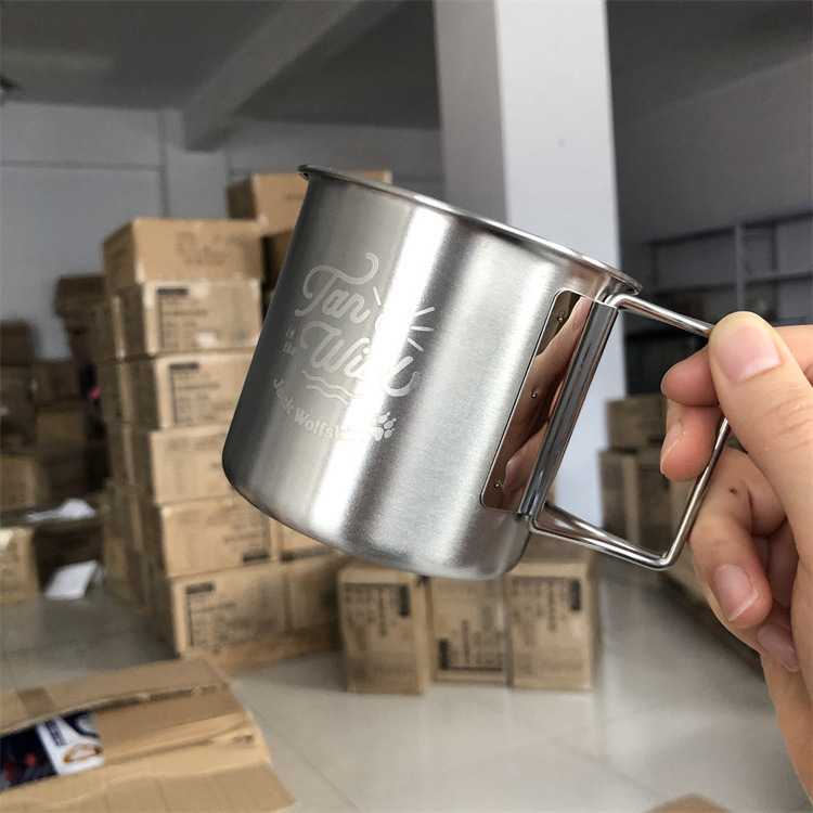 Hot selling Environmentally  Pure Titanium Coffee Cup Stainless Steel Camping Coffee Mug Reusable Cup