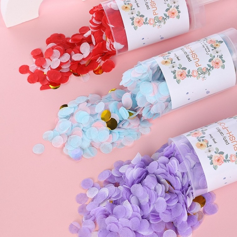 Hand-Push Confetti Fireworks Wedding Party Festival Mini Hand-Held Small Salute Confetti Popper Push Pop