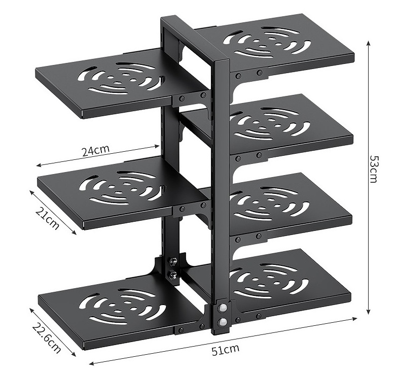 Pot and Pan Organizer Rack for under Cabinet, Heavy Duty Pot Pan Rack under Sink Organizers and Storage, Pot lid organizer