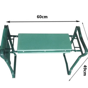 Home Garden Kneeler and Seat Metal Foldable Garden Kneeling Stool with Tool Pouch