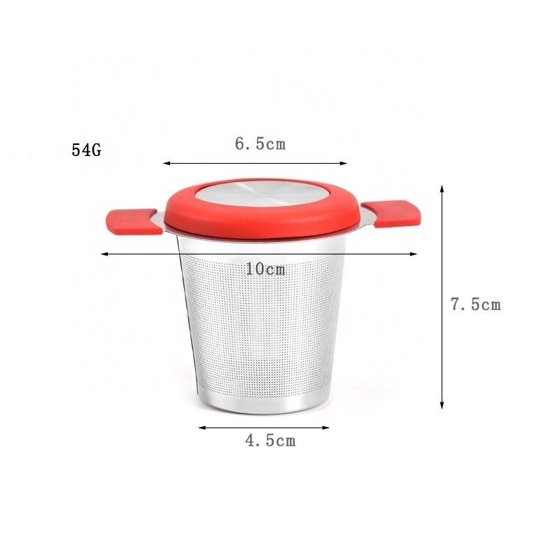 Stainless Steel Tea Cup Strainer Infuser with Double Silicone Handle Extra-Fine Stainless Steel Mesh Tea Infuser Tea Strainer