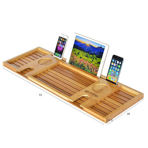 Hot Selling Bamboo Bathtub Caddy Tray, wooden bath accessories Spa Bath tub Tray portable shower caddy