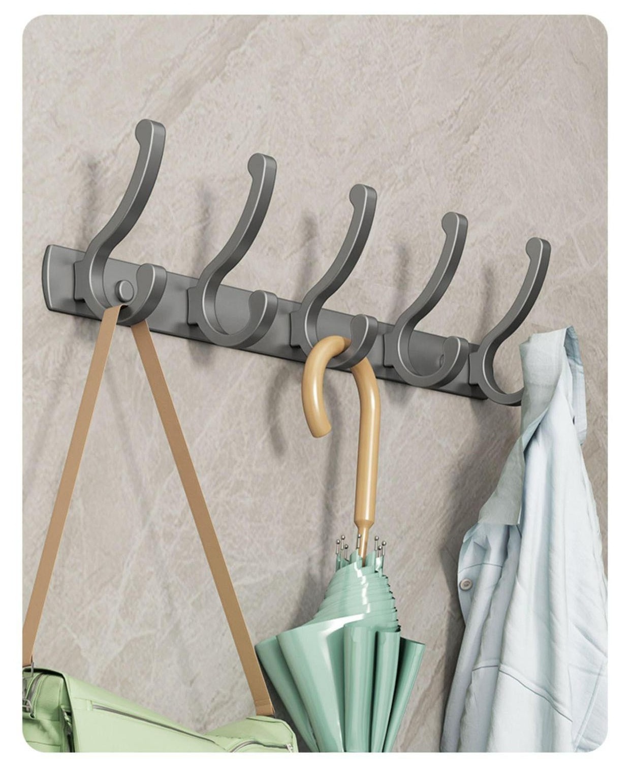 Factory Direct Modern Hooks Rack Custom Metal Heavy Duty Strong Rectangle Wall Hooks Coat Racks Storage Hooks