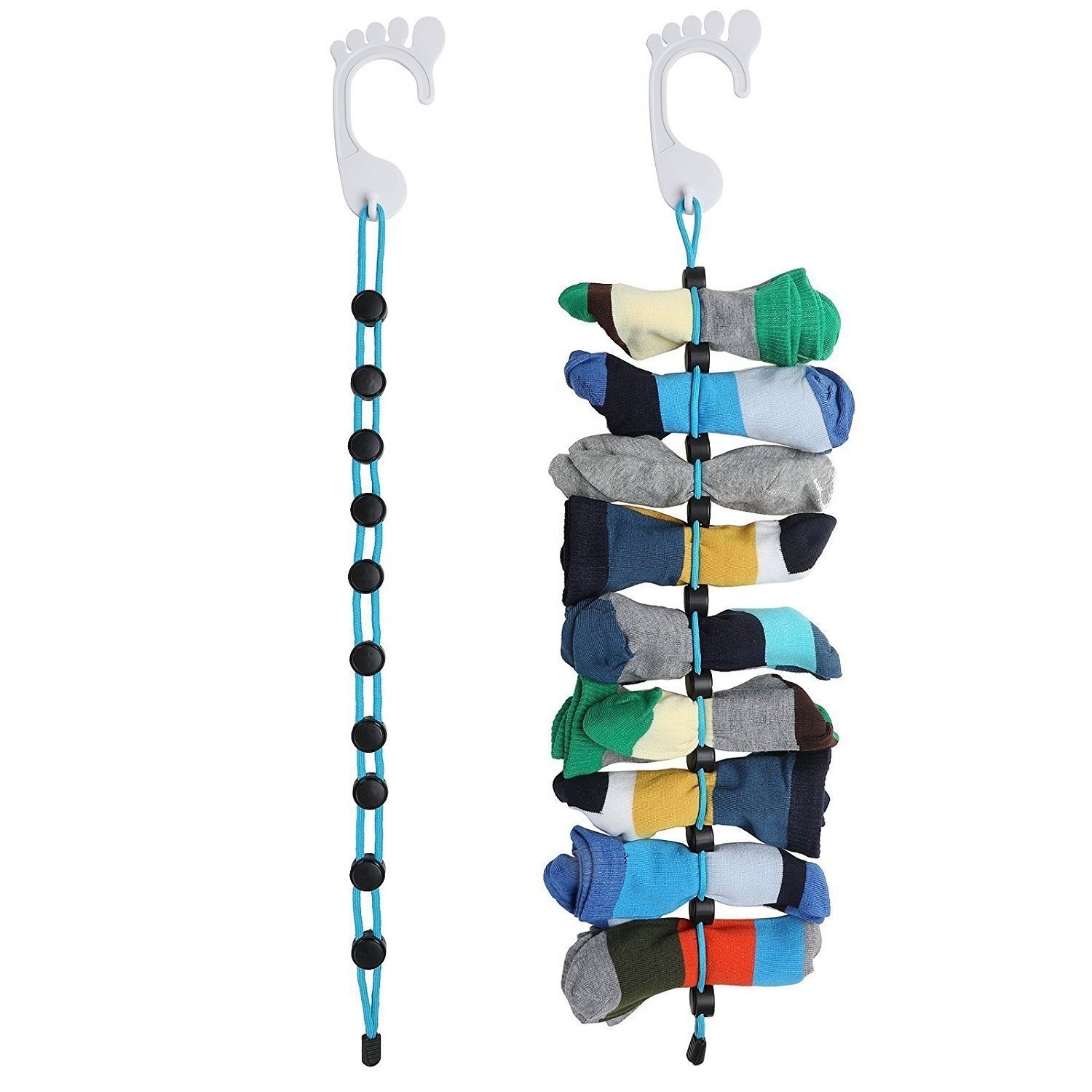 Sock Laundry Helper Storage Hangers Closet Organizer Adjustable Laundry Clothesline Rope Sturdy Hanging Drying Clothes Line