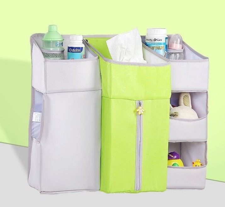 Hanging Diaper Caddy Organizer, Hanging Diaper Organizer for Changing Table and Crib, Diaper Changing Station Organizer Storage