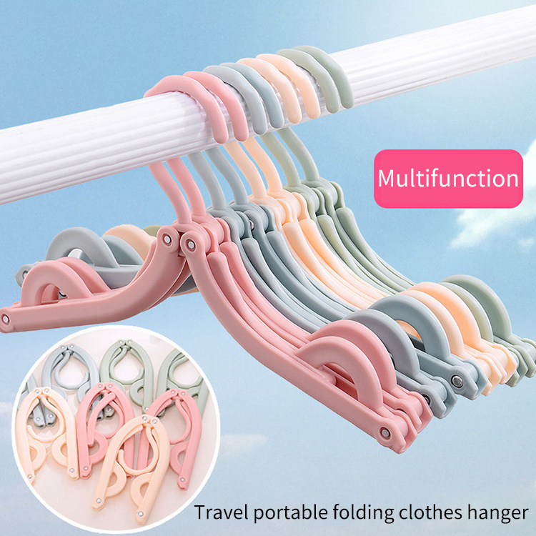 Non Slip Multifunction Creative Clothes Rack Thicken Folding Portable Plastic Cloth Hanger For Travel Home Drying Clothes