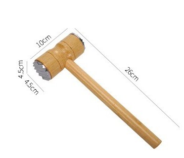 Comfortable Design Double-sided Heavy-Duty Meat Tenderizer Mallet, Meat Steak Tenderizer Hammer with Wood Handle