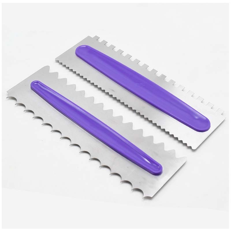 Wholesale Metal Stainless Steel Cake Cream Batter Smoother Metal Cake Spatula Comb Tool For Cakes Bakeware Mold