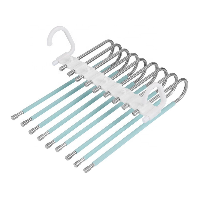 Stainless Steel Trousers Hanger 5 9 Layers Pants Hangers Space Saving Multi Jeans Pant Rack S Type Clothes Pant Hanger