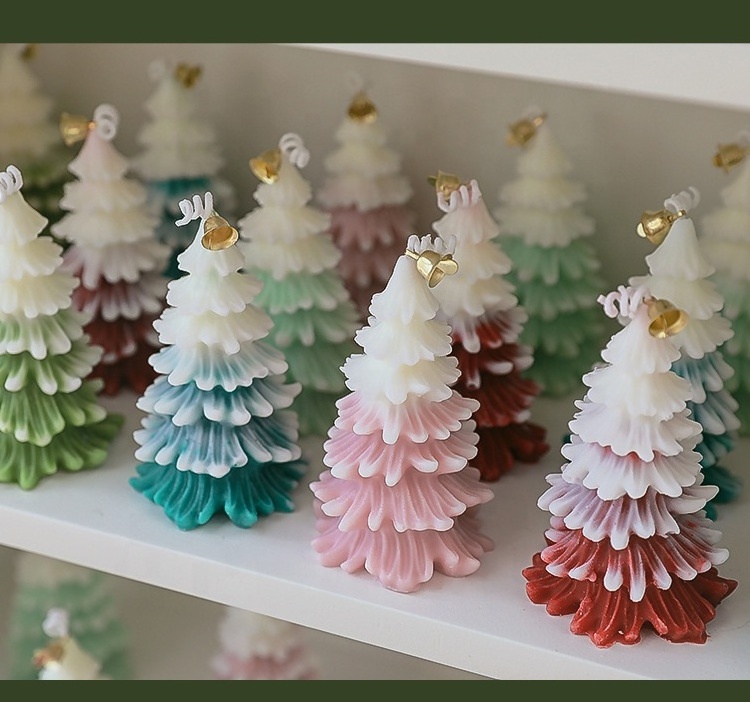 High Quality Gift Tree Shape Luxury Handmade Flameless Aromatherapy Christmas Candle For Home Decoration