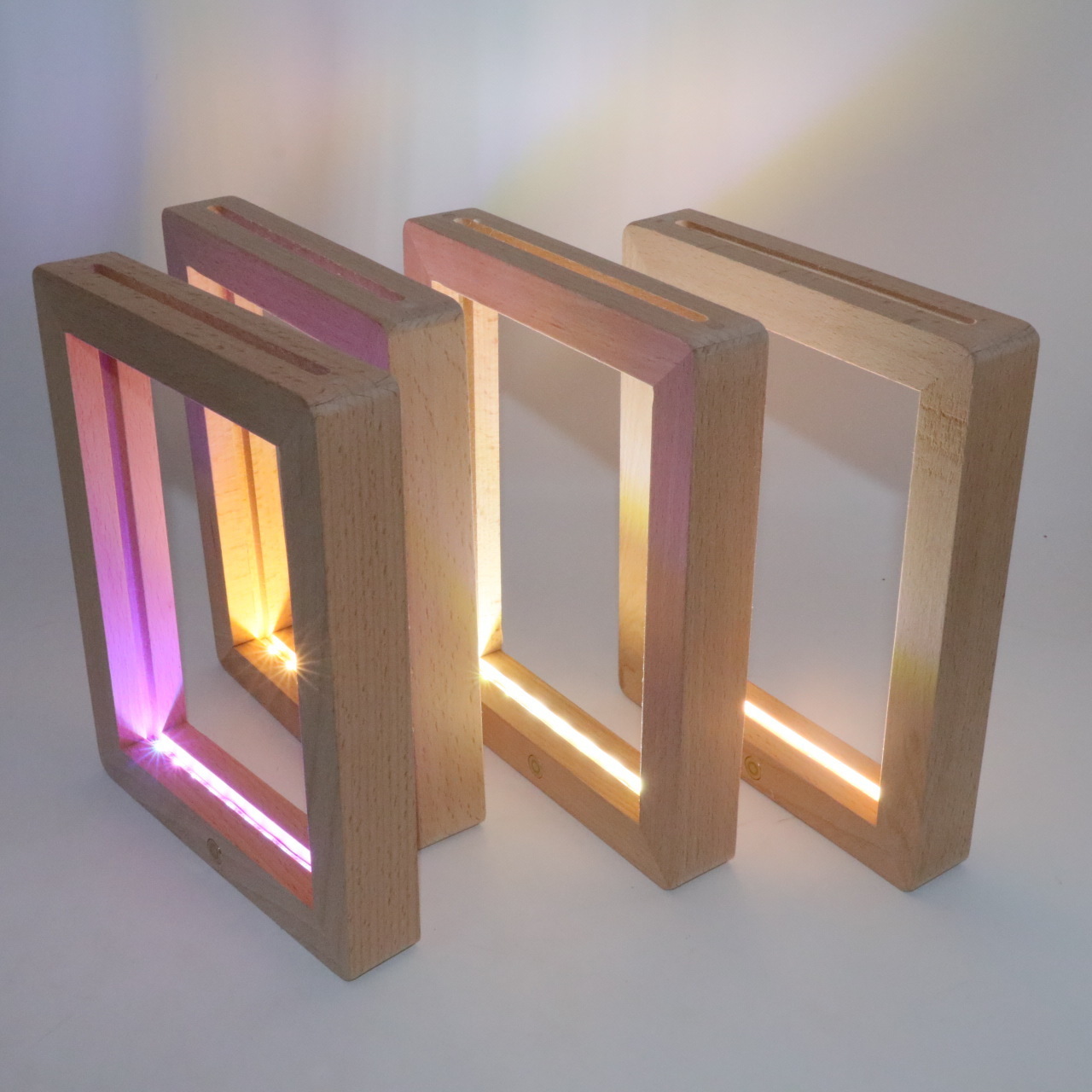 Creative Wooden Frame Light USB 3D Table Lighting Decoration Home Bedroom Wooden Photo Frame with Led Light