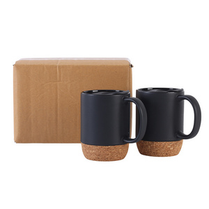 Ceramic Coffee Mug with Insulated Cork and Splash Proof Mug with Handle Lid Cork Bottom Coffee Mugs