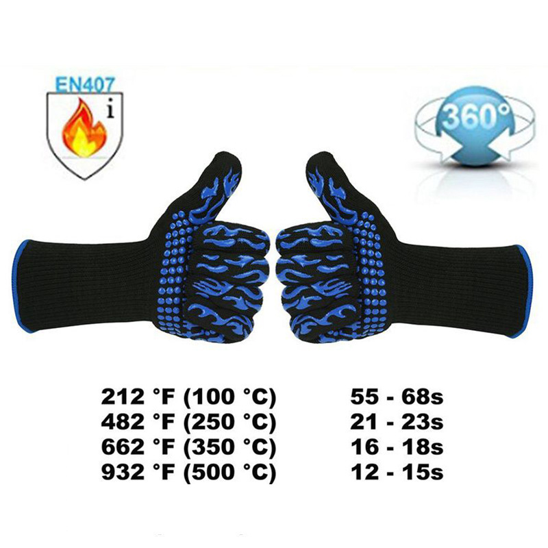 Wholesale Customized  Barbecue Cotton Kitchen Grill Oven Extreme Heat Resistant Cooking Silicone BBQ Gloves