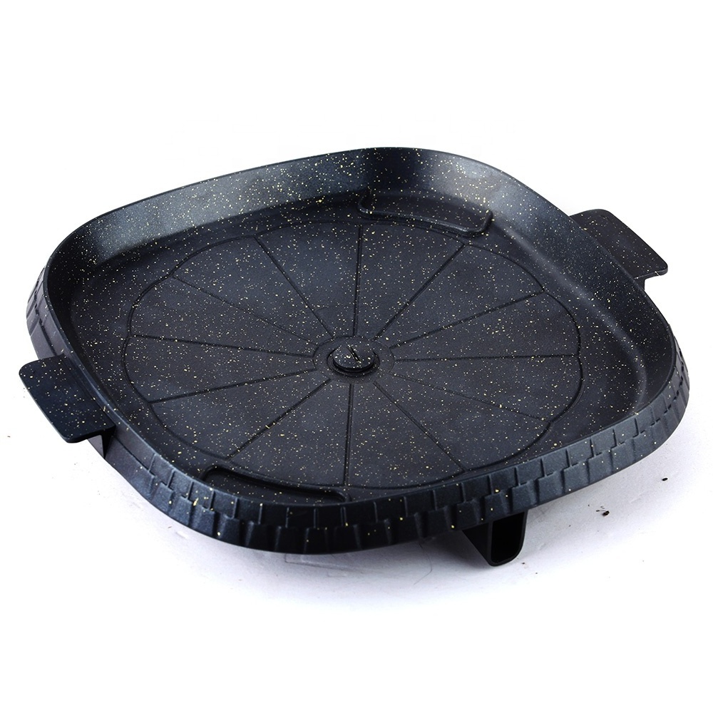 Aluminium fry non stick korean bbq pan for cooktops barbecue camping appliances table top grill pan plate