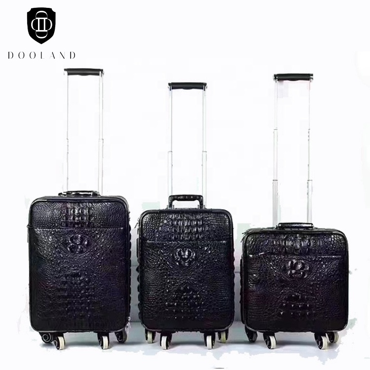 Luxury Real Exotic Leather Genuine Crocodile Hornback Skin Leather Luggage Suitcase, luggage leather, suitcase real crocodile