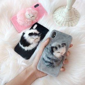 2023 New Product Professional Animal Cat Fur Phone Case 3D Stereoscopic Animal Phone Cover for iPhone 11 12 13 14 Pro Max