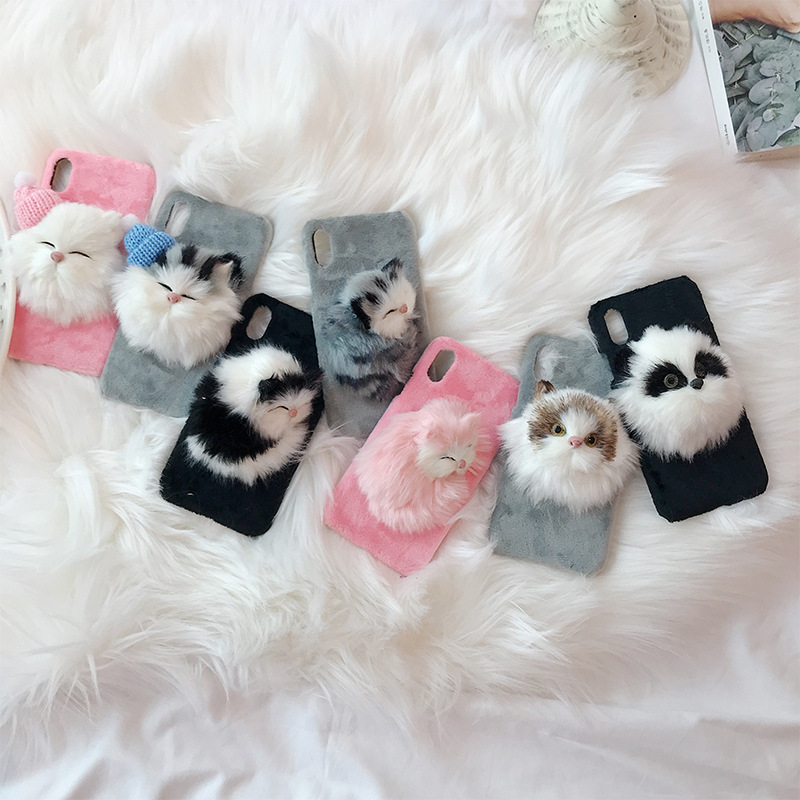 2023 New Product Professional Animal Cat Fur Phone Case 3D Stereoscopic Animal Phone Cover for iPhone 11 12 13 14 Pro Max