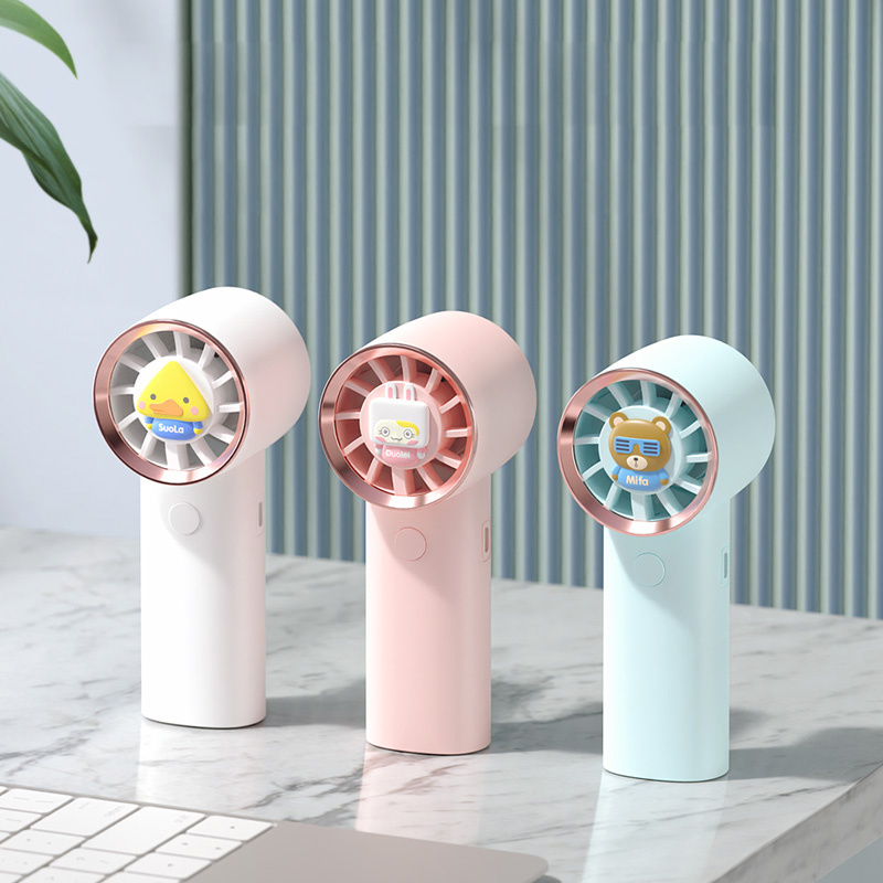 Cute Cartoon Bear Rabbit Handheld Fan Portable Mini USB Fan Desktop Rechargeable Fan with Lithium Battery