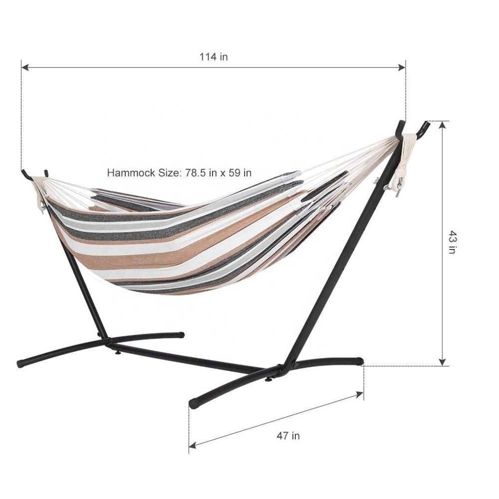 Two Person Garden Hammock with Steel Stand/Space Saving Steel Stand Hammock