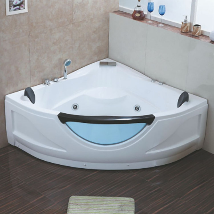 Big Bathtub Hotel LED Jet Massage 2 Person Sided Skirt Bath Outdoor Hot Tub Whirlpool Massage Bath SPA Acrylic Accessory Style