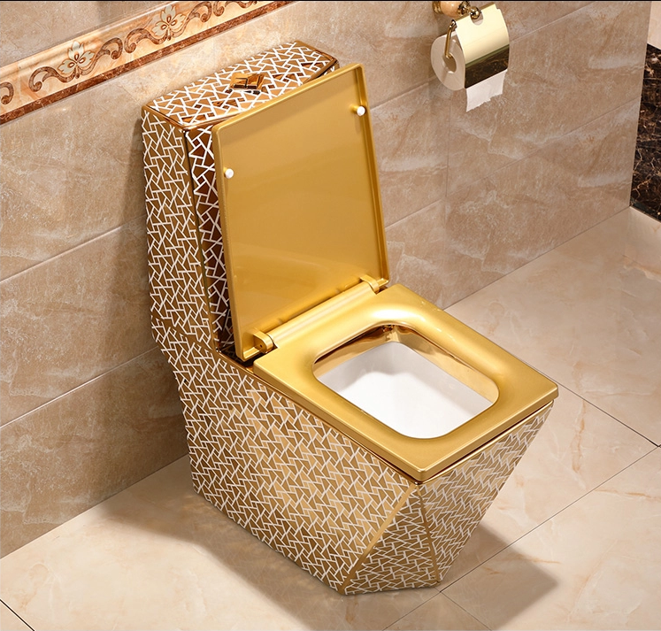 Spy Wc Peeping Chinese Ceramic Diamond Golden Toilet