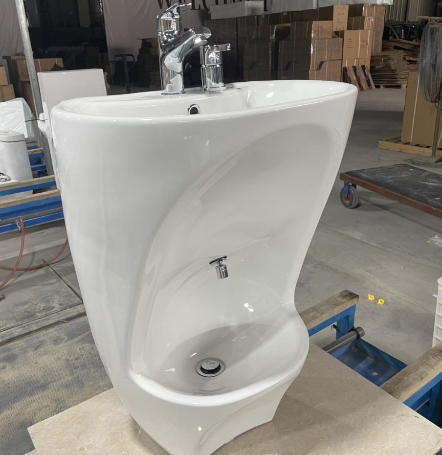 Muslim commercial buildings wudu foot washer basin wuduma new design ceramic wudu basin