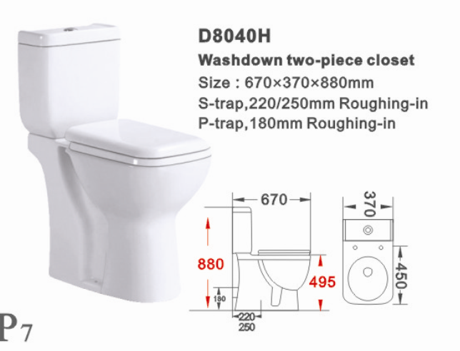 Ceramic Toilet Chair for The Elderly Carton Packing CE WHITE Modern Two Piece Hotel Disabled Toilet Ivory Gravity Flushing 305mm