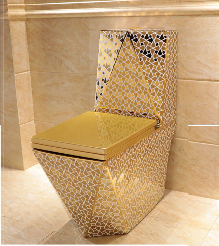 Spy Wc Peeping Chinese Ceramic Diamond Golden Toilet