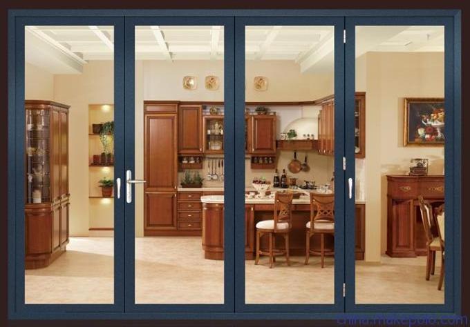 European style frame aluminium office door sliding side mounted sliding glass kitchen door