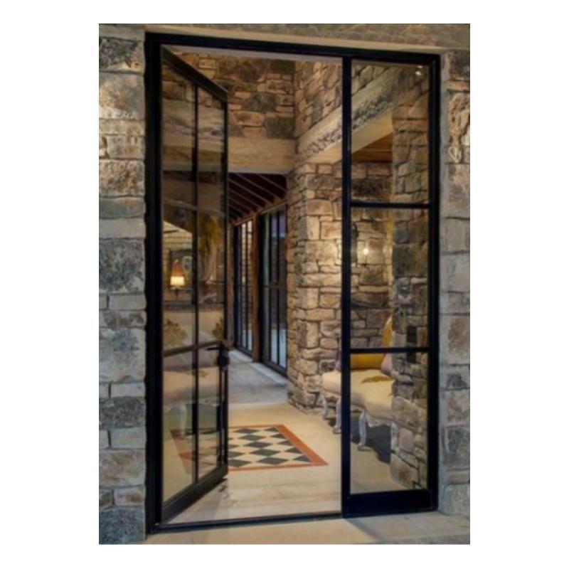 Interior french swing kitchen door extremely narrow black aluminum casement door