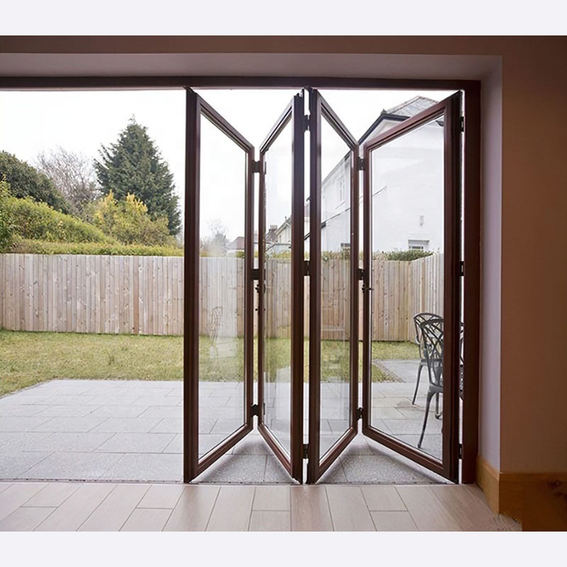 Folding Sliding Door System Aluminum Glass Slide In Pocket Door Plantation Shutter Bifold Doors