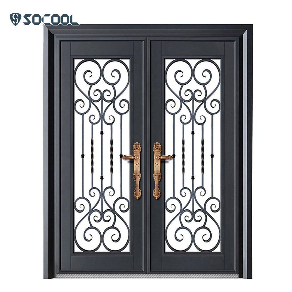 Entrance Main Modern Doors Steel Door,Front Stainless Steel Door With Tempered Glass