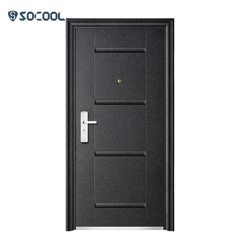 Security Door Modern Front Homes Metal Pull Handle Exterior Security Steel Doors