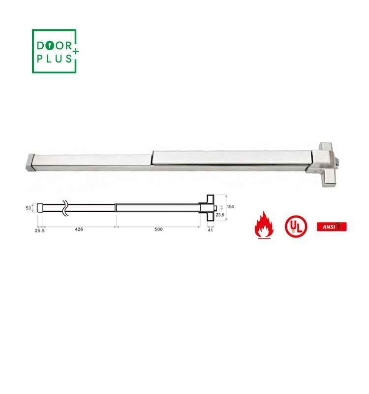 Doorplus Endurance Test Fire Rated Exterior Fire Door Panic Device Panic Exit Hardware Panic Push Bar