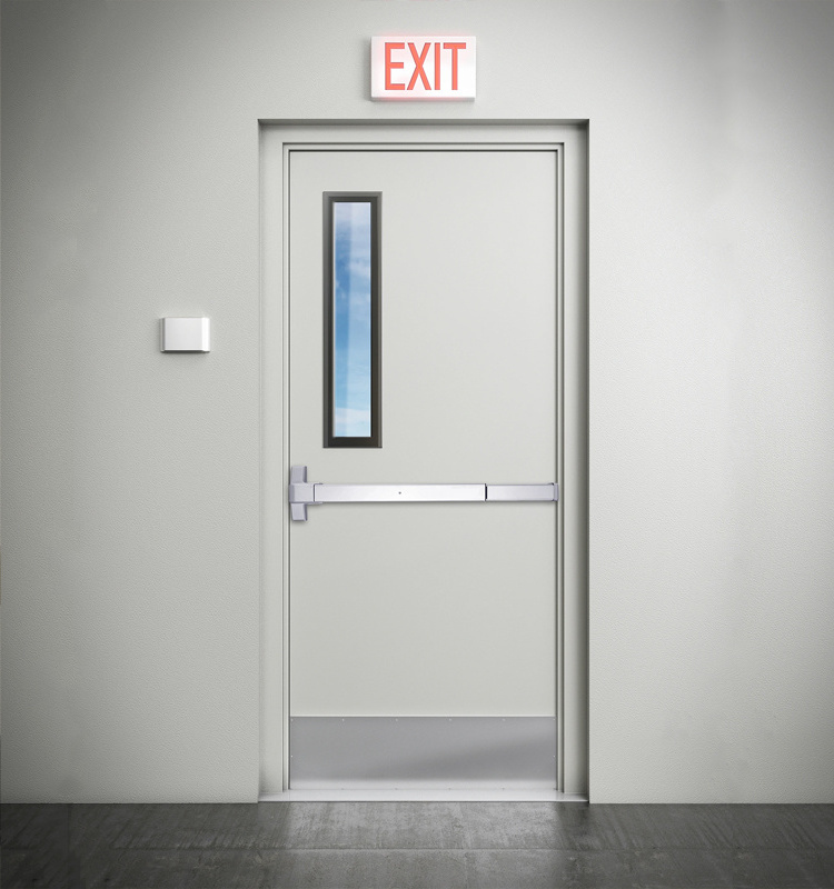 Doorplus Endurance Test Fire Rated Exterior Fire Door Panic Device Panic Exit Hardware Panic Push Bar