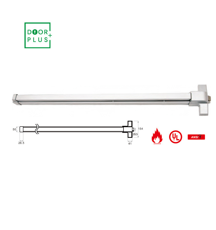 Doorplus CE Certificate Single Leaf Rim Type Fire Rated Emergency Exit Device Anit Panic Push Bar For Door