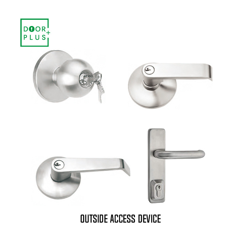 Doorplus Stainless Steel Outside Trim Lock For Fire Door  Panic Exit Device Panic Bar Lock Handles