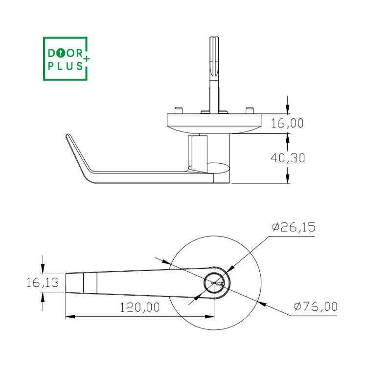 Doorplus Stainless Steel Outside Trim Lock For Fire Door  Panic Exit Device Panic Bar Lock Handles